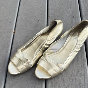 Cole Haan Nike Air Amari Gold Kitten Heel Wedge